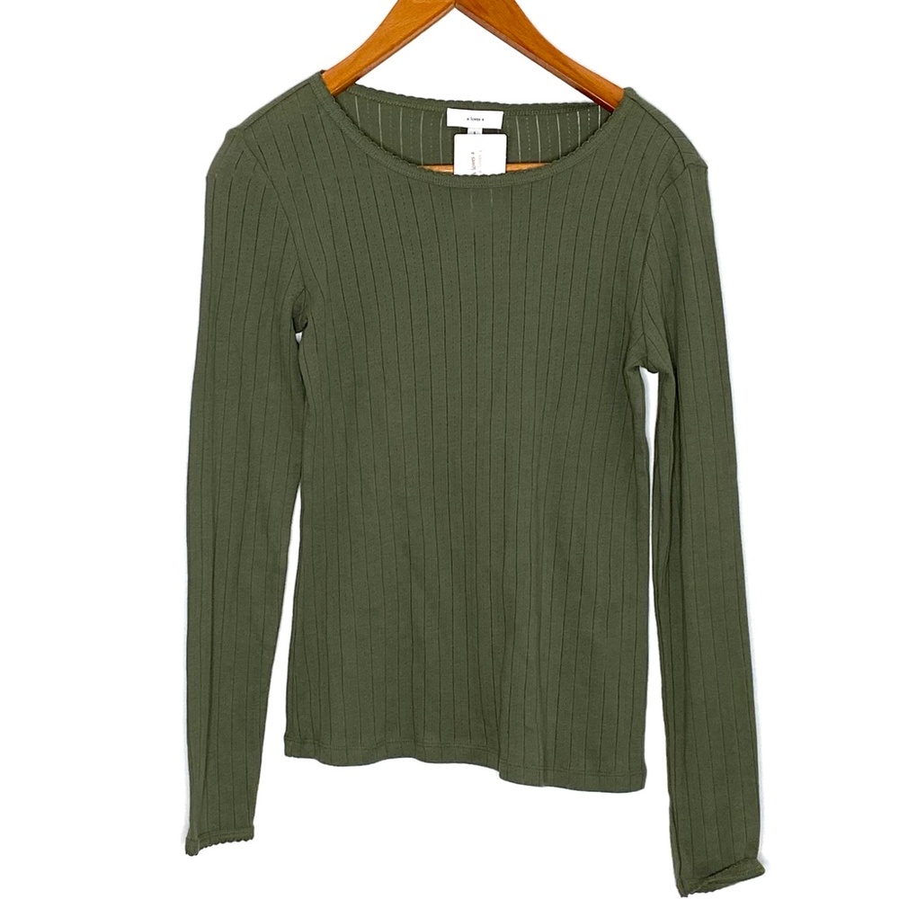 A loves A Cotton Spring Moss Long Sleeve Shirt